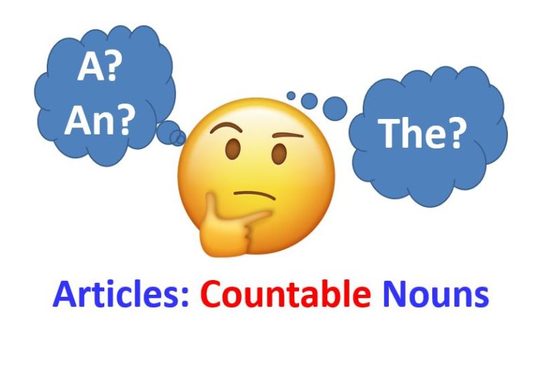 English articles A, AN and THE with countable nouns